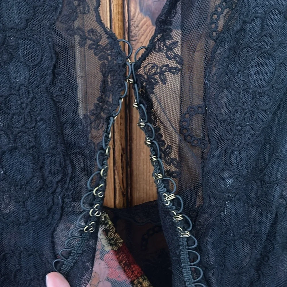 NWT Free People Rare Hideaway Maxi Top Dress Lace Velvet Floral Gothic - Picture 10 of 16